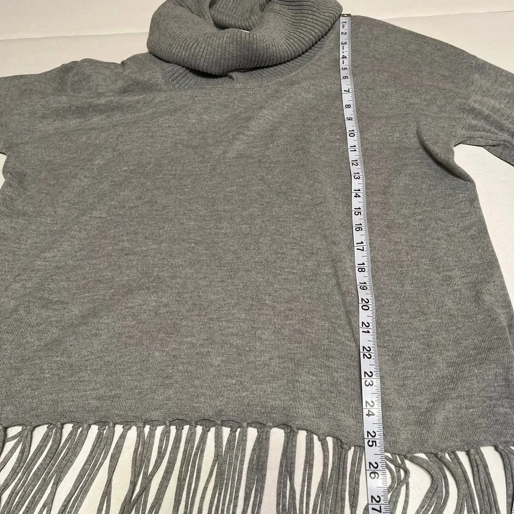 Michael Kors size 0X‎ grey cowl neck fringe hem sweater